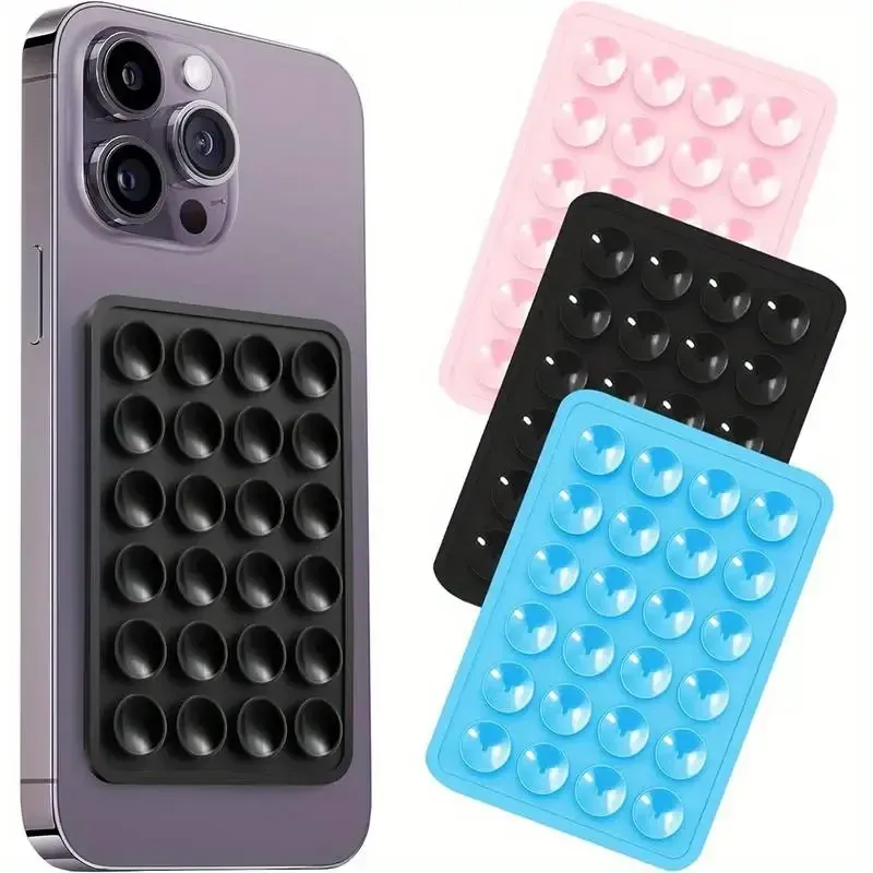 Multifunctional Silicone Suction Phone Holder Mat, Universal Anti-Slip Stand for Walls & Surfaces, Secure Case Mount Sticker for Hands-Free Use thumbnail 1