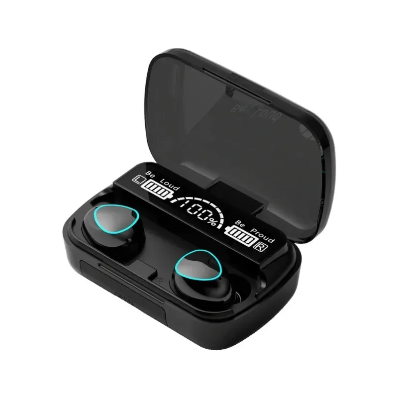 Original M10 Bluetooth 5.1 Wireless Earbuds - True Wireless Stereo Sports Headphones with Active Noise Canceling, Built-in Mic, and Charging Case for iPhone Android