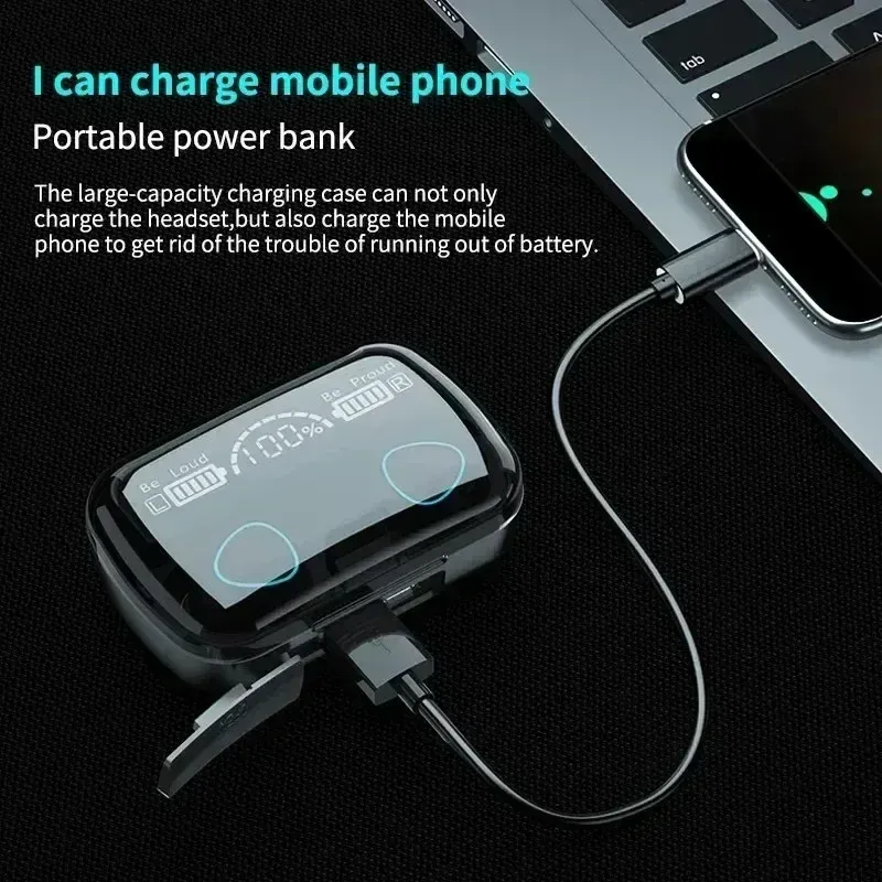 Original M10 Bluetooth 5.1 Wireless Earbuds - True Wireless Stereo Sports Headphones with Active Noise Canceling, Built-in Mic, and Charging Case for iPhone Android thumbnail 6