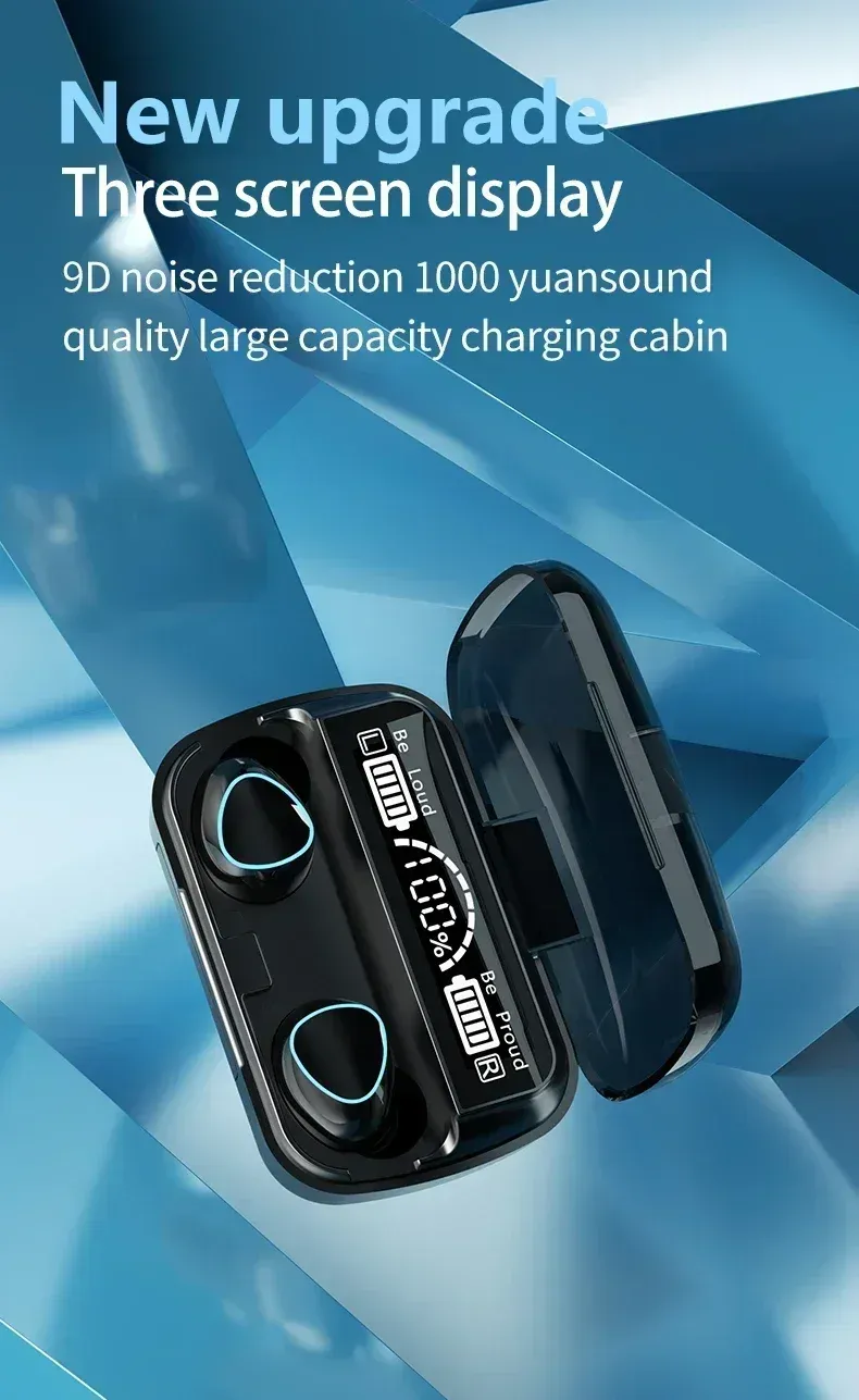 Original M10 Bluetooth 5.1 Wireless Earbuds - True Wireless Stereo Sports Headphones with Active Noise Canceling, Built-in Mic, and Charging Case for iPhone Android showcase 1