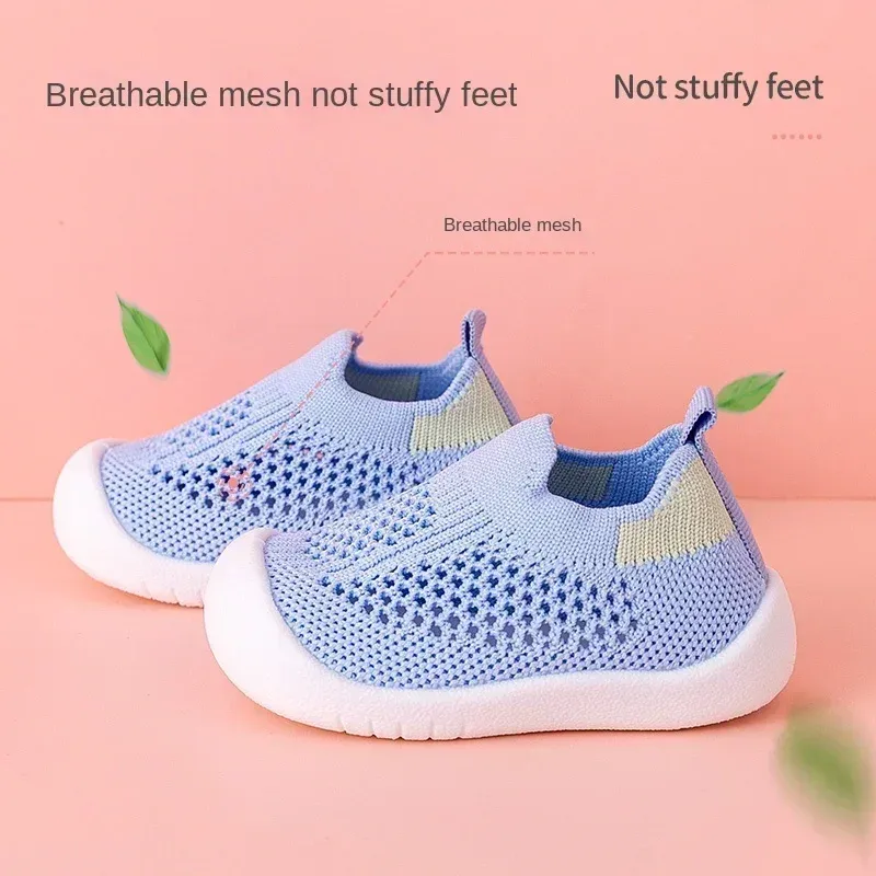 Breathable Knitted Toddler Sneakers for Spring/Summer, Slip-on Casual Tennis Shoes for Boys & Girls, Soft Non-slip School Shoes thumbnail 2