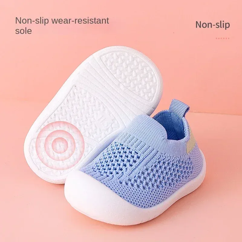 Breathable Knitted Toddler Sneakers for Spring/Summer, Slip-on Casual Tennis Shoes for Boys & Girls, Soft Non-slip School Shoes thumbnail 4