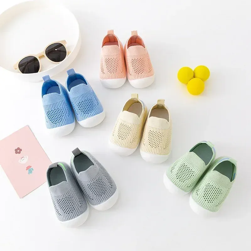 Breathable Knitted Toddler Sneakers for Spring/Summer, Slip-on Casual Tennis Shoes for Boys & Girls, Soft Non-slip School Shoes showcase 5
