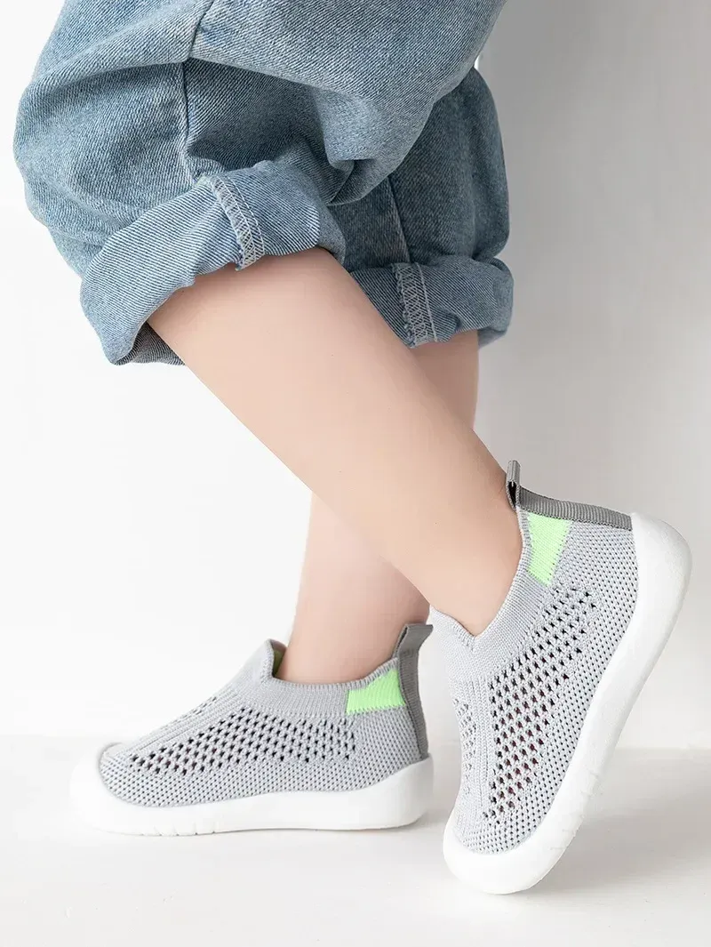 Breathable Knitted Toddler Sneakers for Spring/Summer, Slip-on Casual Tennis Shoes for Boys & Girls, Soft Non-slip School Shoes showcase 14