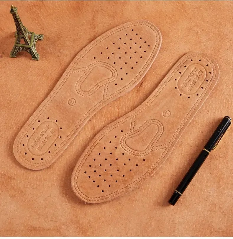 Genuine Cowhide Leather Insoles for Men - Comfortable, Breathable, Deodorant Shoe Inserts for Casual Flats & Dress Shoes - EU 36-45 showcase 14