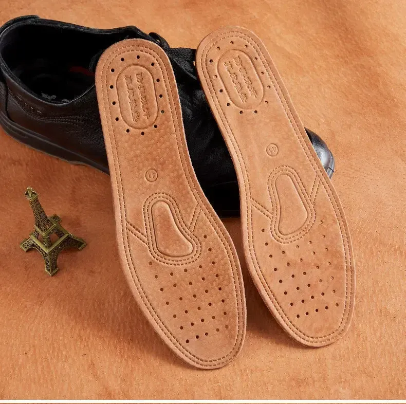 Genuine Cowhide Leather Insoles for Men - Comfortable, Breathable, Deodorant Shoe Inserts for Casual Flats & Dress Shoes - EU 36-45 showcase 12