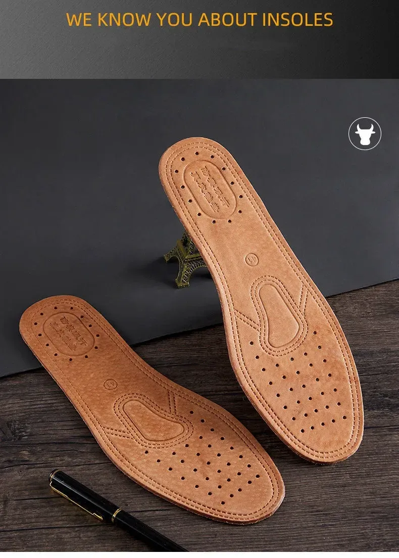 Genuine Cowhide Leather Insoles for Men - Comfortable, Breathable, Deodorant Shoe Inserts for Casual Flats & Dress Shoes - EU 36-45 showcase 7
