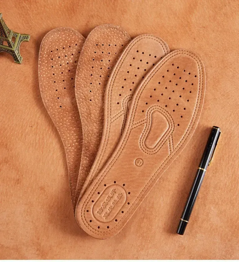 Genuine Cowhide Leather Insoles for Men - Comfortable, Breathable, Deodorant Shoe Inserts for Casual Flats & Dress Shoes - EU 36-45 showcase 13