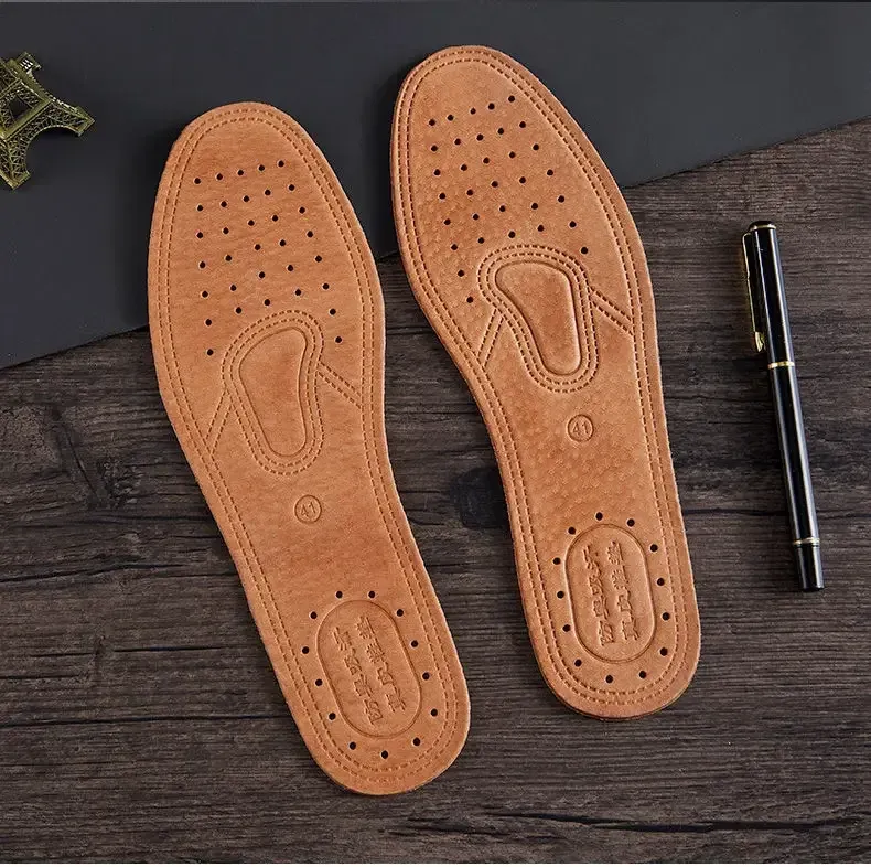 Genuine Cowhide Leather Insoles for Men - Comfortable, Breathable, Deodorant Shoe Inserts for Casual Flats & Dress Shoes - EU 36-45 showcase 10