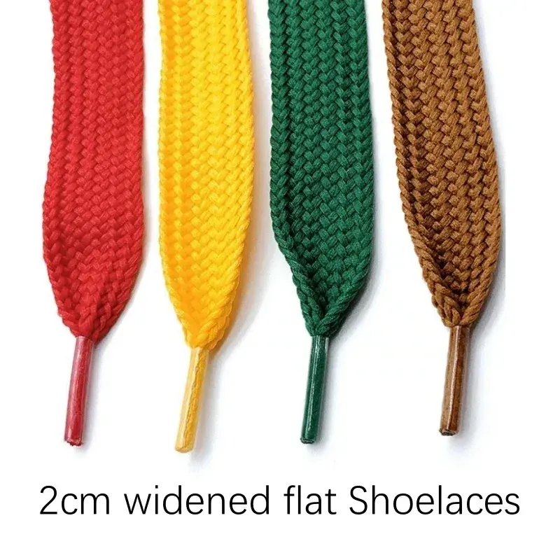Fashion Flat Shoelaces for Men & Women Sneakers, Casual Shoes - 2cm Wide, 18 Colors, 100-160cm Length - Durable Polyester Laces thumbnail 3