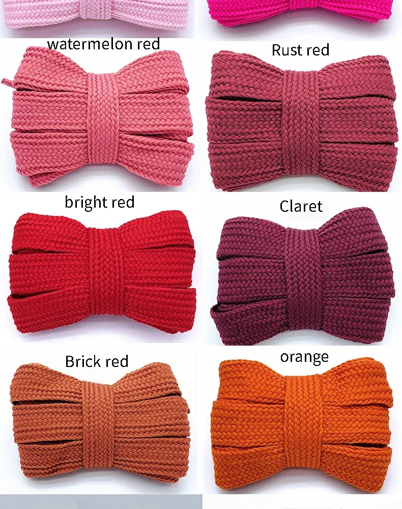 Fashion Flat Shoelaces for Men & Women Sneakers, Casual Shoes - 2cm Wide, 18 Colors, 100-160cm Length - Durable Polyester Laces showcase 7
