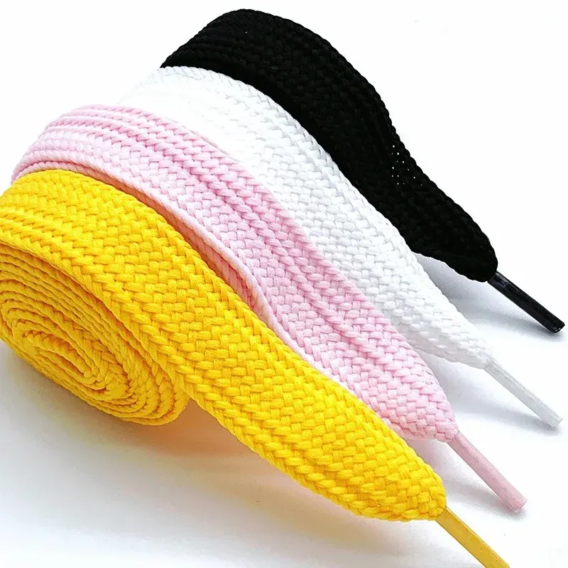 Fashion Flat Shoelaces for Men & Women Sneakers, Casual Shoes - 2cm Wide, 18 Colors, 100-160cm Length - Durable Polyester Laces thumbnail 1