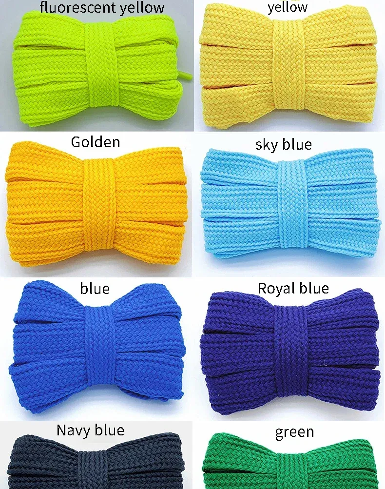 Fashion Flat Shoelaces for Men & Women Sneakers, Casual Shoes - 2cm Wide, 18 Colors, 100-160cm Length - Durable Polyester Laces showcase 8