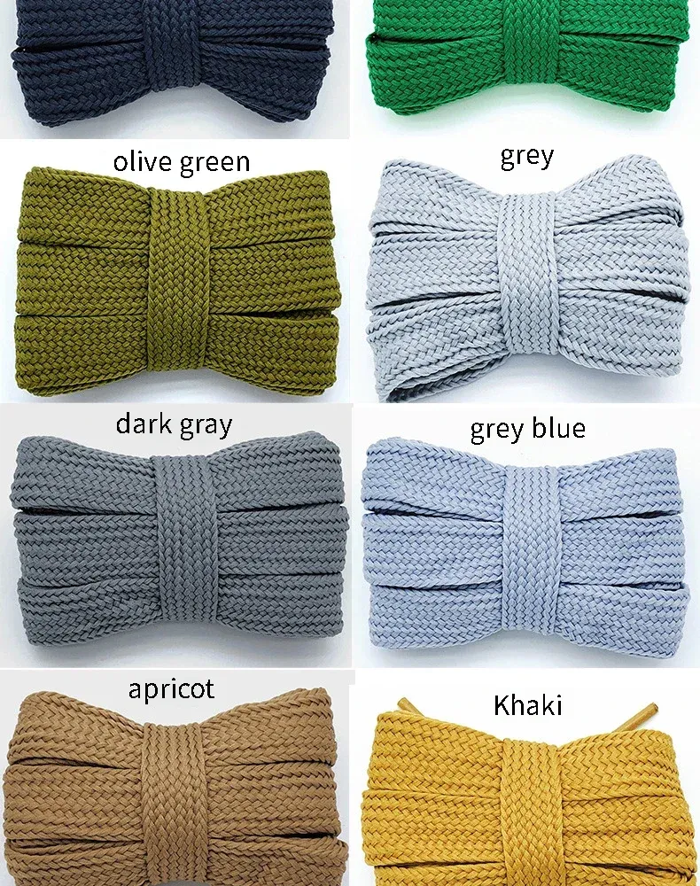 Fashion Flat Shoelaces for Men & Women Sneakers, Casual Shoes - 2cm Wide, 18 Colors, 100-160cm Length - Durable Polyester Laces showcase 9