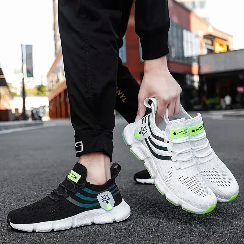 Men's Breathable Lightweight Sport Shoes - Casual Mesh Sneakers for Outdoor Running, Jogging, and Walking - Comfortable Athletic Tenis thumbnail 4