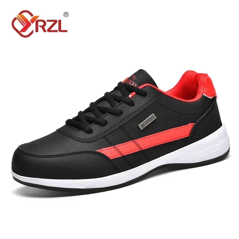 Men's Waterproof Leather Walking Sneakers - Spring/Autumn Leisure Sports Shoes for Men, Non-Slip Tennis Footwear thumbnail 3