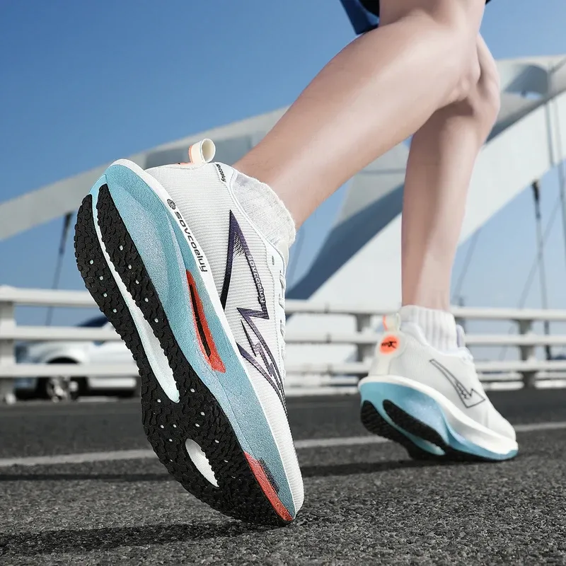 Men's & Women's Marathon Running Shoes with Carbon Plate - Breathable, Lightweight, Nonskid Sneakers for Athletic Performance thumbnail 4