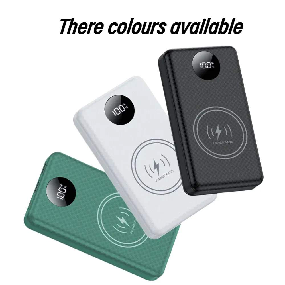 20000mAh Power Bank Case with 22.5W Fast Charging & 15W Wireless Charging, 6x18650 Battery Holder with Digital Display & Camping Light for Mobile Phones showcase 1