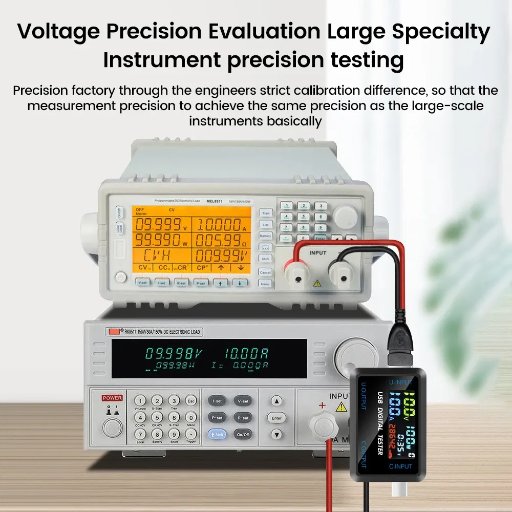 10-in-1 USB Fast Charging Tester Voltmeter Ammeter 4.5-36V 0-8A Power Bank Charger Indicator with IPS LCD Screen for QC PD showcase 9