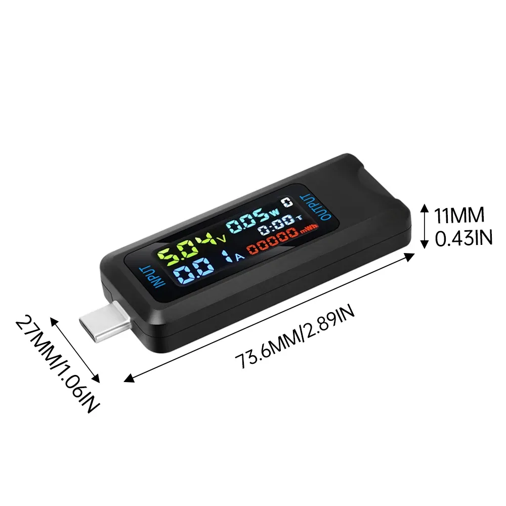 10-in-1 USB Fast Charging Tester Voltmeter Ammeter 4.5-36V 0-8A Power Bank Charger Indicator with IPS LCD Screen for QC PD showcase 1