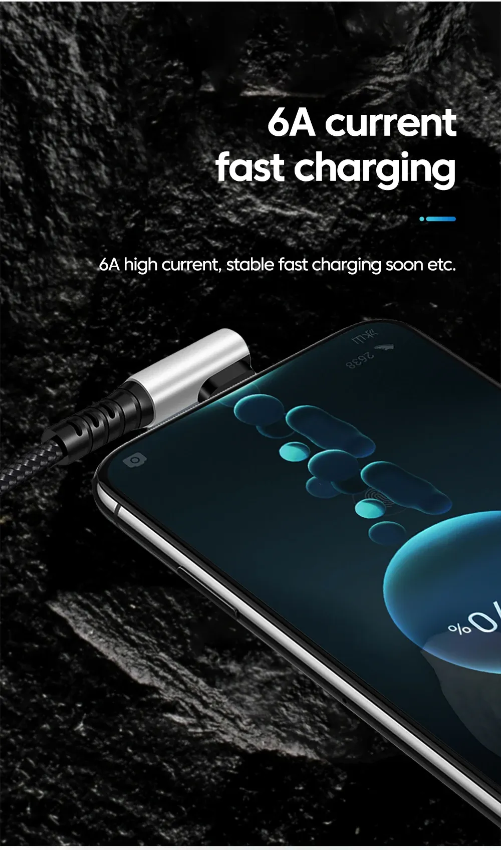 6A Fast Charging USB-C to USB-C Cable 0.25M/0.5M, 90 Degree Elbow, Data Sync Cord for iPhone 15, iPad, Power Banks, Supports PD Quick Charge showcase 3