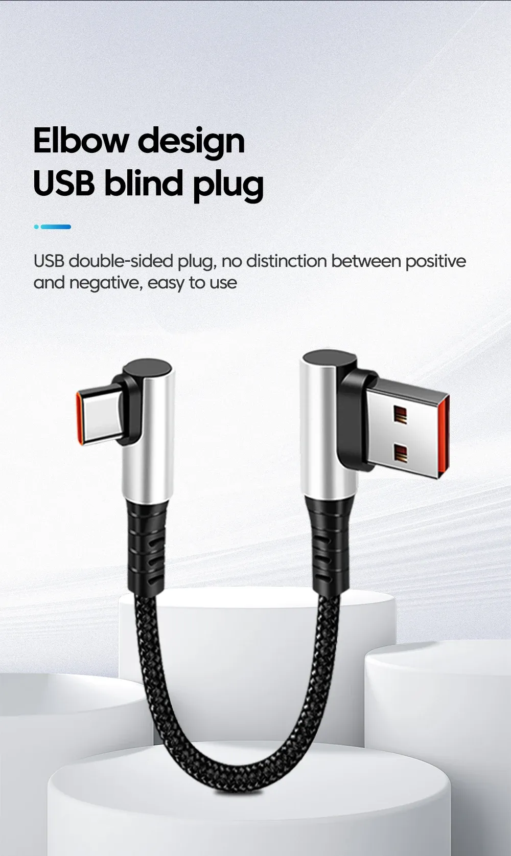 6A Fast Charging USB-C to USB-C Cable 0.25M/0.5M, 90 Degree Elbow, Data Sync Cord for iPhone 15, iPad, Power Banks, Supports PD Quick Charge showcase 9