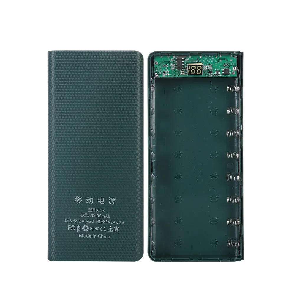 DIY 8x 18650 Battery Power Bank Case with Dual USB & Type-C PD QC3.0 Fast Charge, LCD Display, LED Light - Portable Charger Box for Smartphones showcase 9