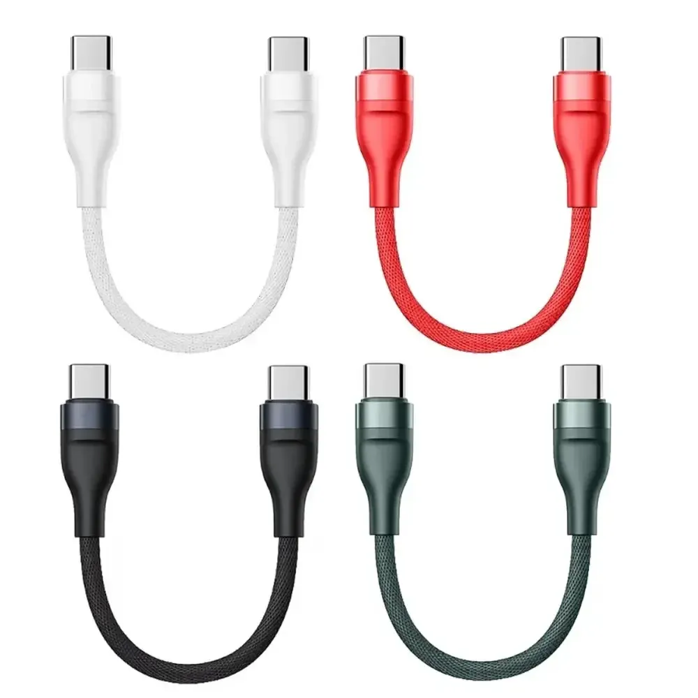 65W USB-C to USB-C Fast Charging Cable 25cm Short Cord for iPhone Samsung MacBook, PD Power Delivery Data Sync, Durable Nylon Braided Portable Charger showcase 8