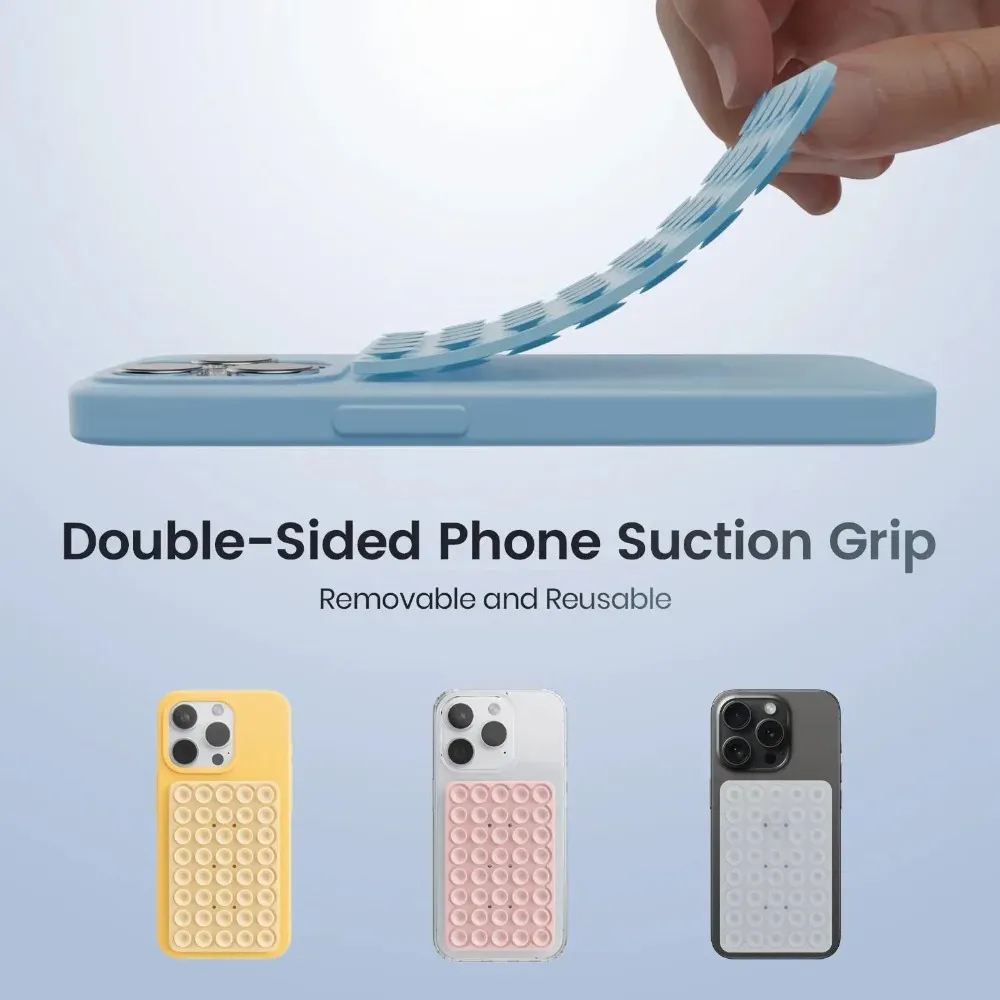 Double-Sided Silicone Sucker Phone Case with Detachable Stand for Hands-Free Selfies & Videos - Universal Fit, Portable Design thumbnail 3