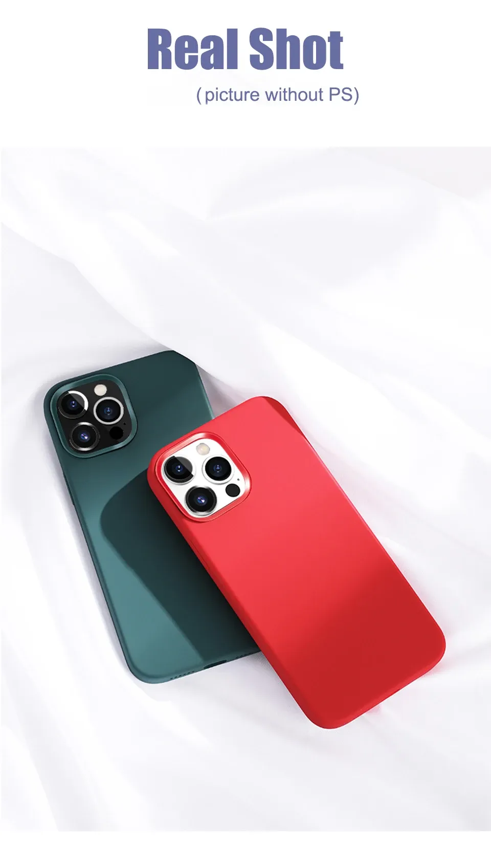 Luxury Liquid Silicone Phone Case for iPhone 11 12 13 14 15 16 Pro Max Plus, Shockproof Protective Cover for Apple Smartphones showcase 7