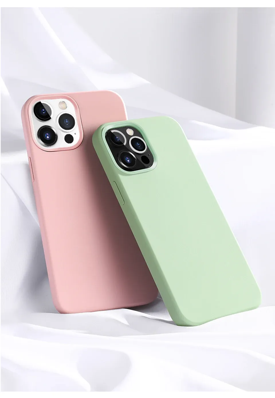 Luxury Liquid Silicone Phone Case for iPhone 11 12 13 14 15 16 Pro Max Plus, Shockproof Protective Cover for Apple Smartphones showcase 8