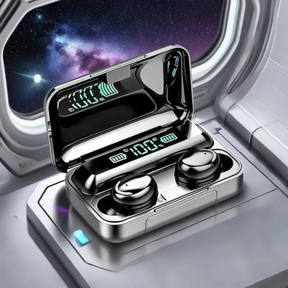 F9 Sport Wireless Earphones Bluetooth 5.1 Stereo Headphones with Noise Reduction, Waterproof Earbuds with Mic, 9D Bass Sound, Touch Control, Charging Case for Running & Fitness