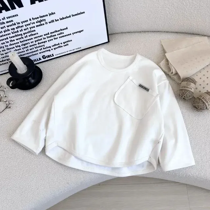 Kids Velvet Lined Long Sleeve Base Shirt for Boys and Girls, Warm Pullover Blouse for Autumn and Winter thumbnail 5