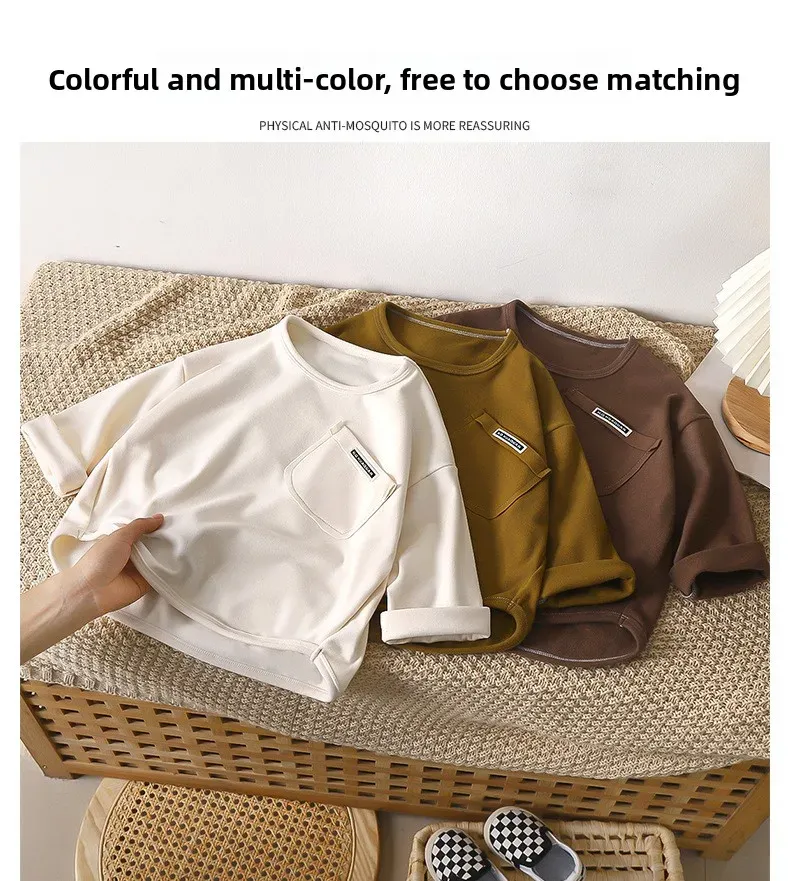 Kids Velvet Lined Long Sleeve Base Shirt for Boys and Girls, Warm Pullover Blouse for Autumn and Winter showcase 3
