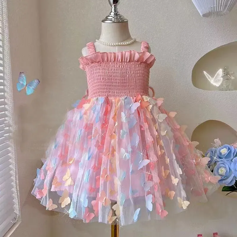 Baby Girls Butterfly Wing Party Dress - Sweet Summer Toddler Costume for Birthdays & Special Occasions thumbnail 2