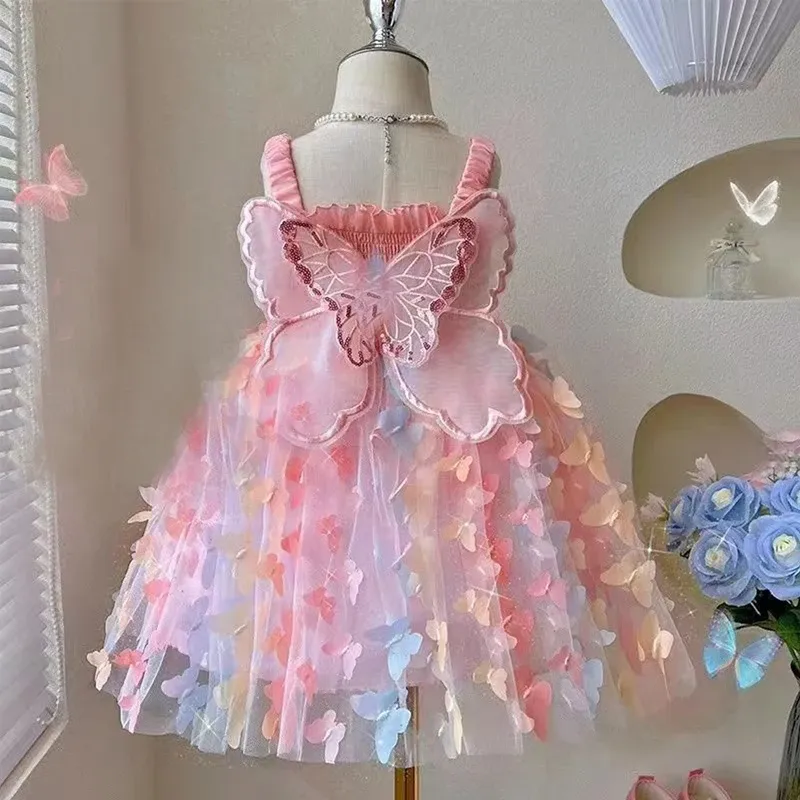 Baby Girls Butterfly Wing Party Dress - Sweet Summer Toddler Costume for Birthdays & Special Occasions showcase 2