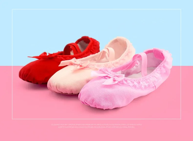 Girls Toddler Ballet Dance Shoes - Lace Canvas Slip-On Flats with Suede Sole for Dancing, Soft & Breathable for Young Performers showcase 4