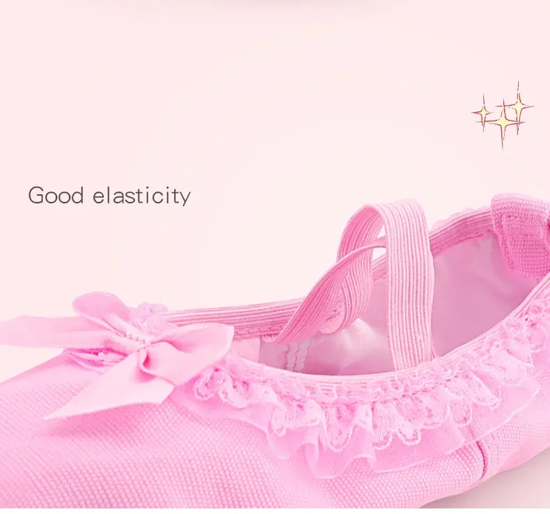 Girls Toddler Ballet Dance Shoes - Lace Canvas Slip-On Flats with Suede Sole for Dancing, Soft & Breathable for Young Performers showcase 12
