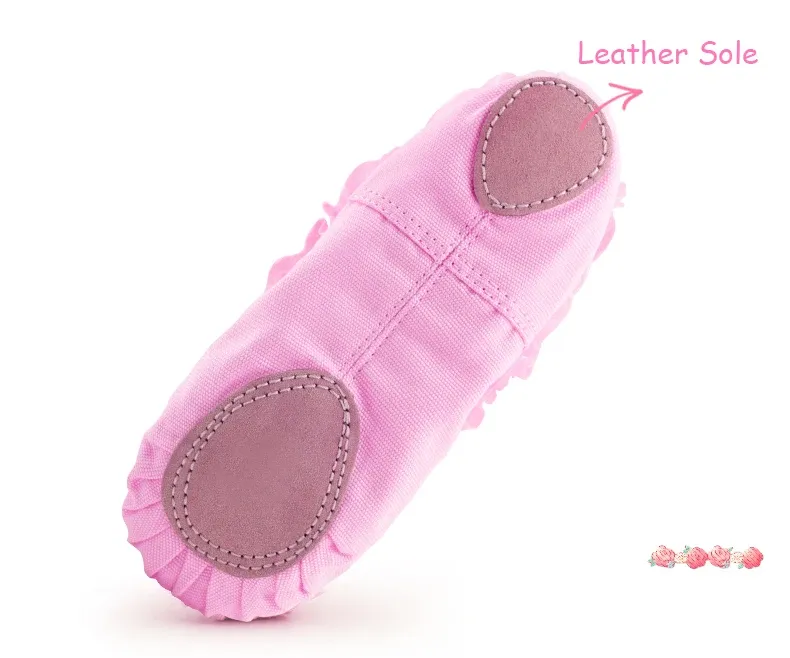 Girls Toddler Ballet Dance Shoes - Lace Canvas Slip-On Flats with Suede Sole for Dancing, Soft & Breathable for Young Performers showcase 7