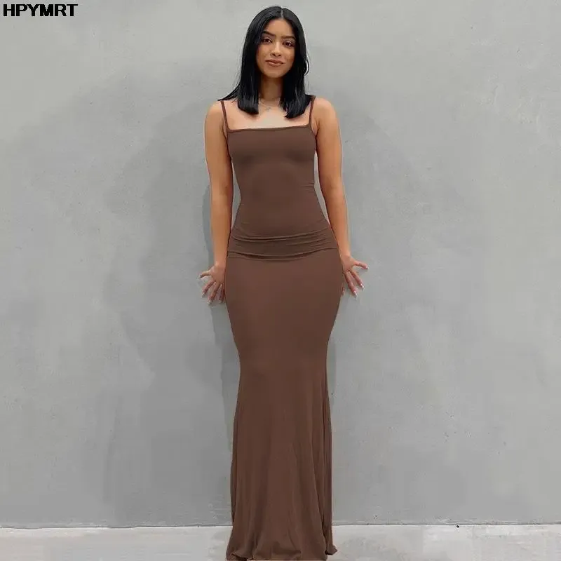 Elegant Satin Slip Maxi Dress for Women - Sleeveless, Backless, Slim Fit, Bodycon Style for Parties & Evening Wear thumbnail 3