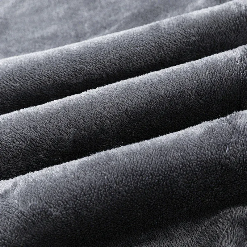 Men's Thickened Warm Corduroy Cargo Pants - Fleece Lined Loose Fit Streetwear Joggers for Winter, Black thumbnail 5