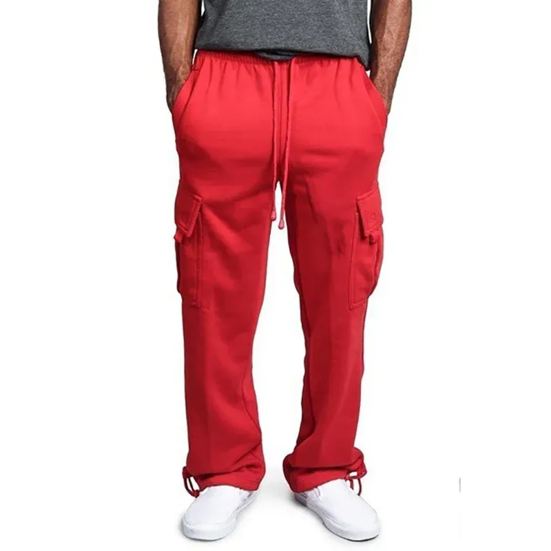 Men's Loose Fit Cargo Sweatpants with Drawstring Pockets - Hip Hop Streetwear Jogging Trousers for Sports & Casual Wear showcase 8