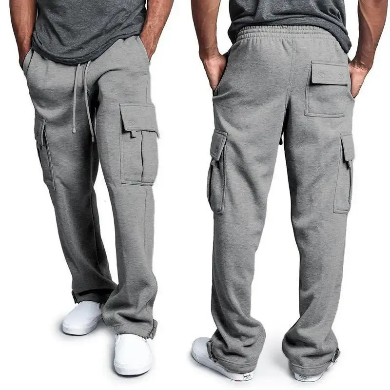 Men's Loose Fit Cargo Sweatpants with Drawstring Pockets - Hip Hop Streetwear Jogging Trousers for Sports & Casual Wear showcase 10