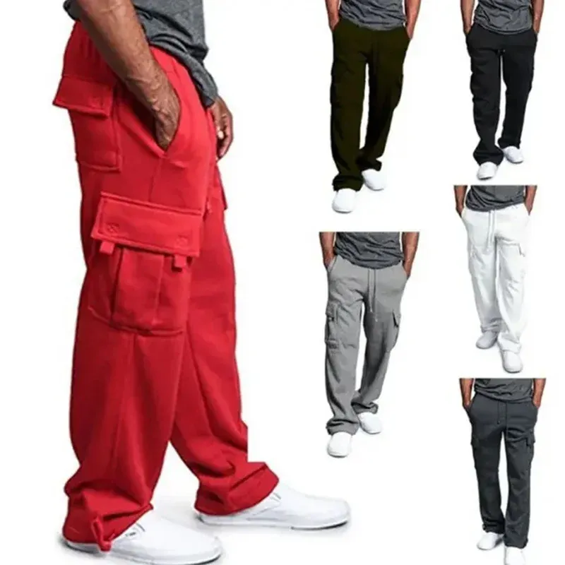 Men's Loose Fit Cargo Sweatpants with Drawstring Pockets - Hip Hop Streetwear Jogging Trousers for Sports & Casual Wear showcase 5