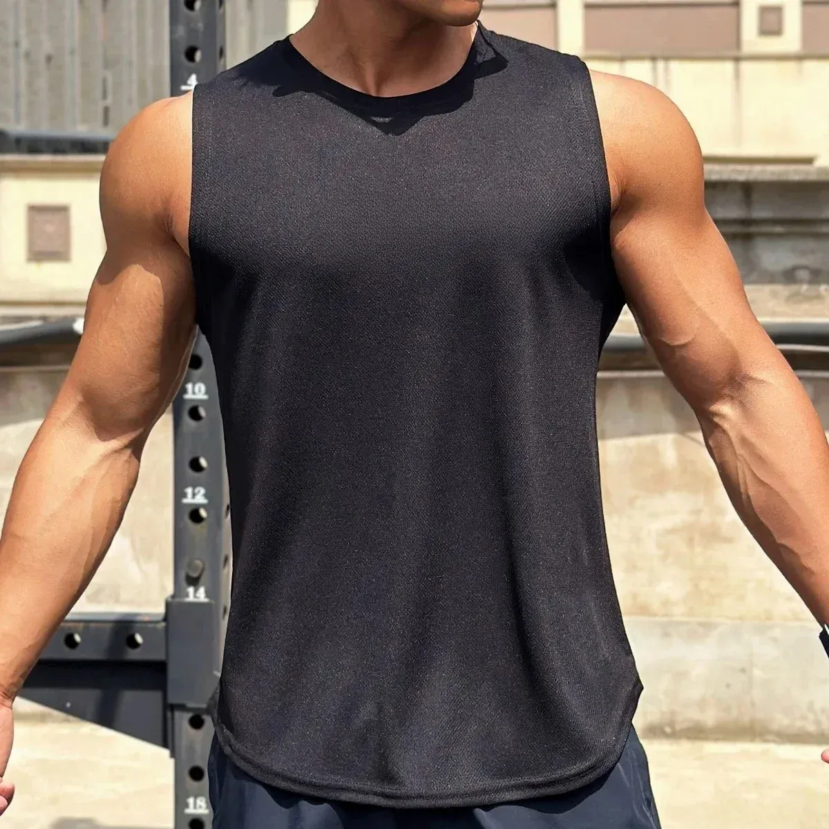 Men's Quick Dry Sleeveless Vest - Summer Sports Fitness Running Swimming Mesh Shirt showcase 4