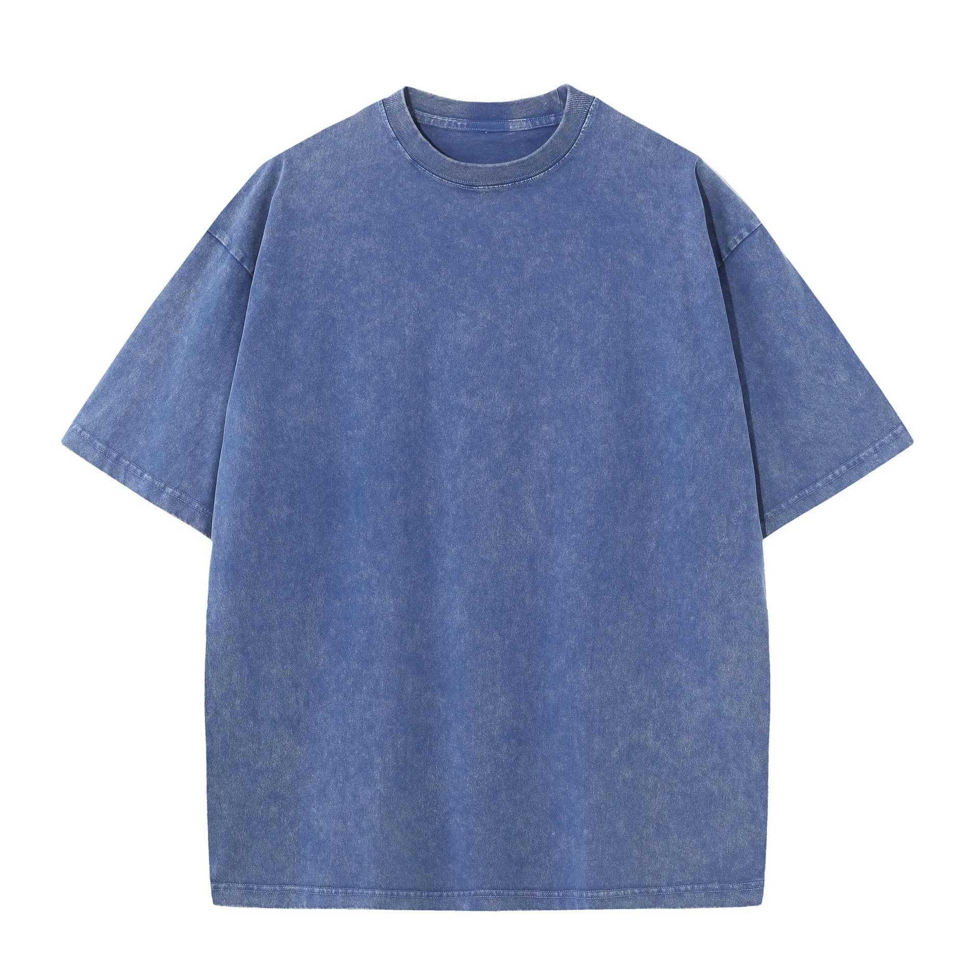 Men's Summer Cotton Retro Distressed T-Shirt, Loose Fit Casual Breathable Drop Shoulder Tops for Everyday Wear thumbnail 6