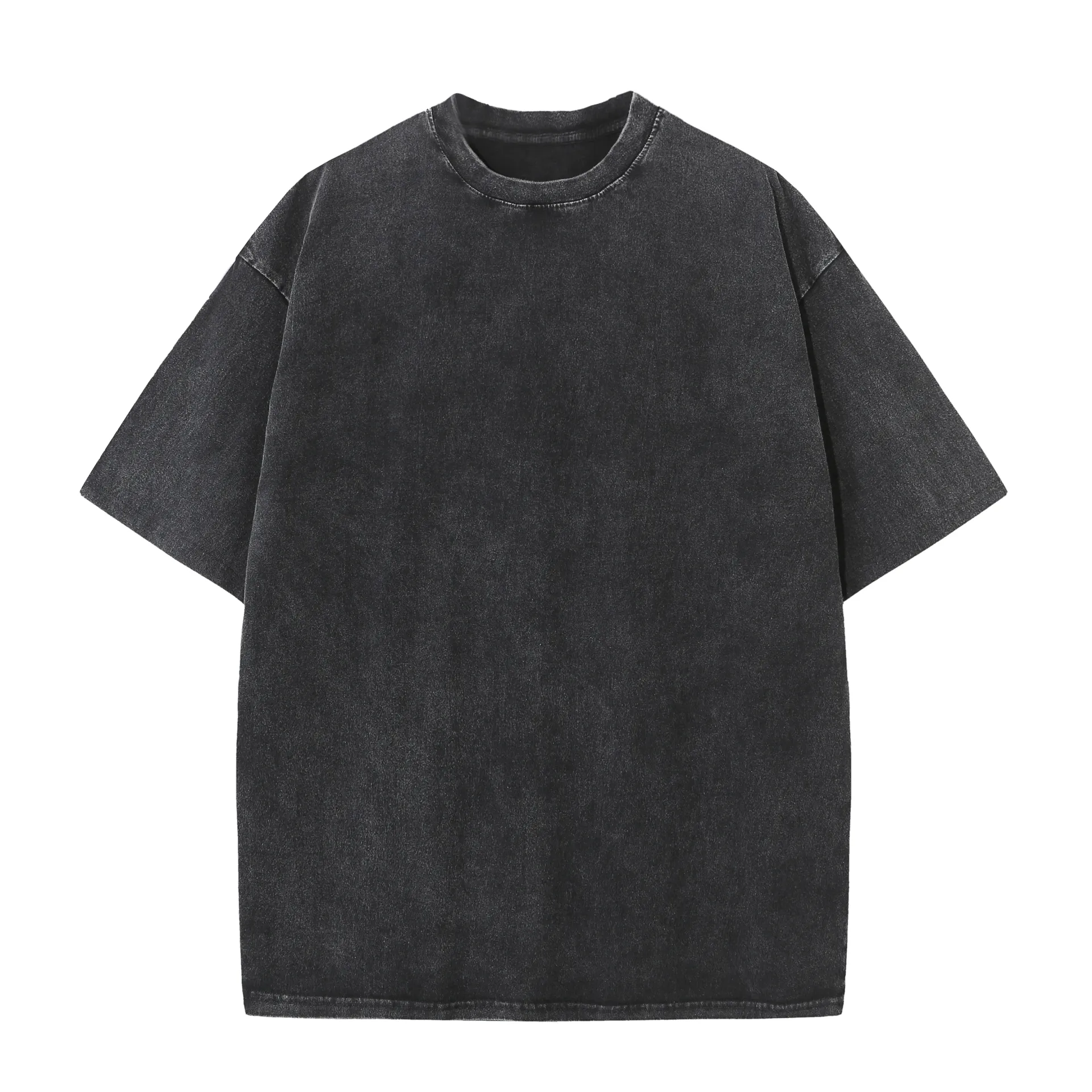 Men's Summer Cotton Retro Distressed T-Shirt, Loose Fit Casual Breathable Drop Shoulder Tops for Everyday Wear thumbnail 3