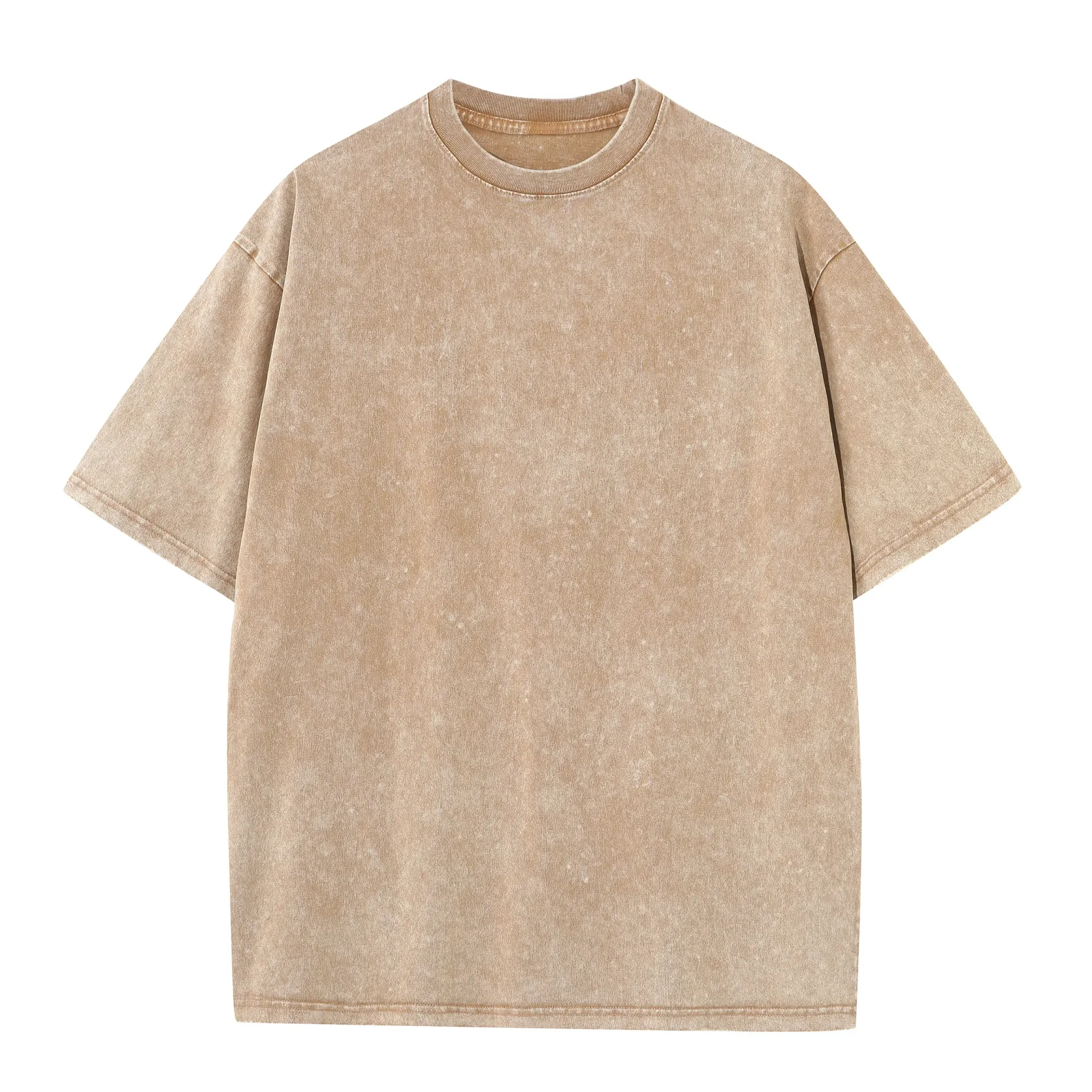 Men's Summer Cotton Retro Distressed T-Shirt, Loose Fit Casual Breathable Drop Shoulder Tops for Everyday Wear thumbnail 4