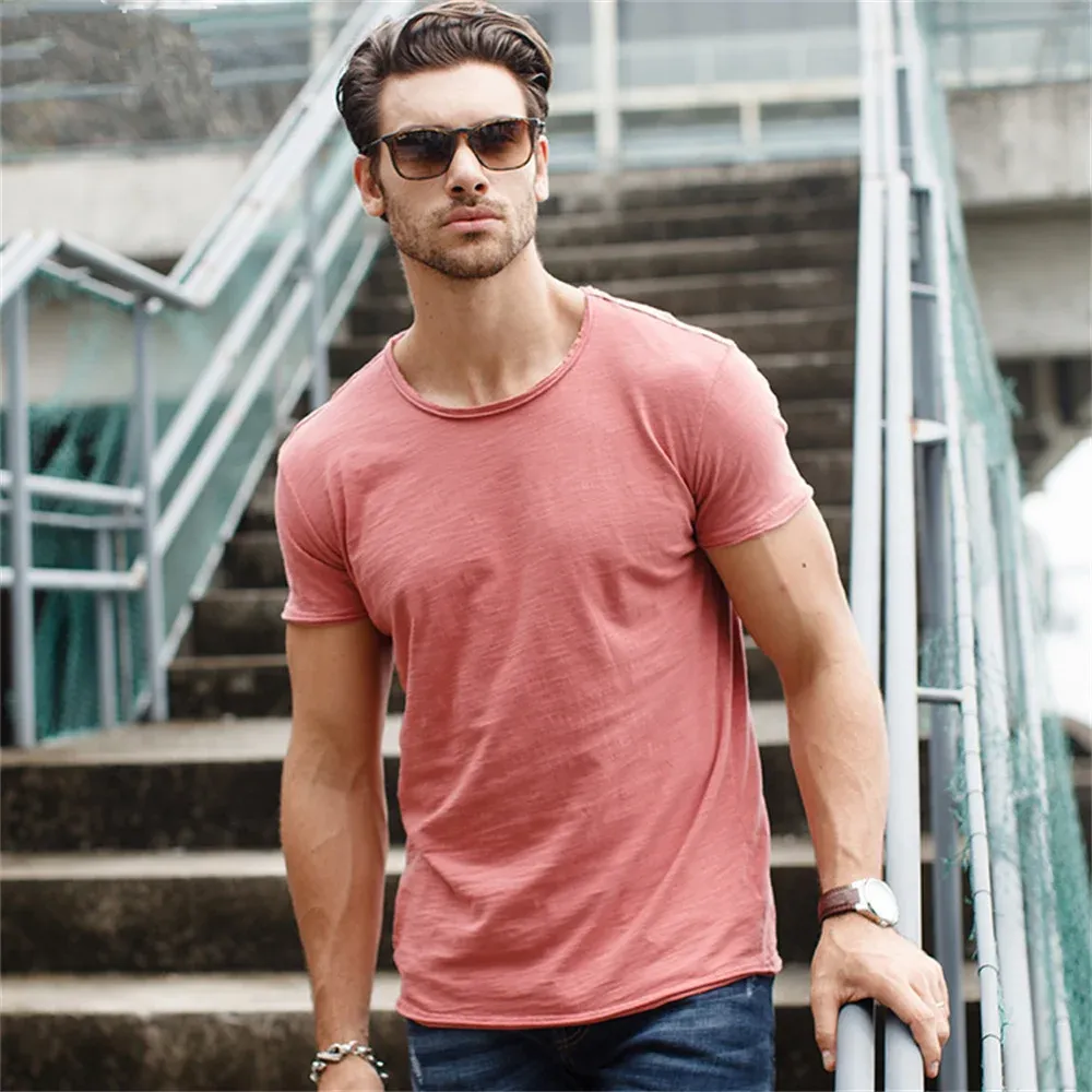 100% Cotton Men's Casual T-Shirt - Soft, Breathable O-Neck Short Sleeve Fitness Top for Summer Comfort thumbnail 3