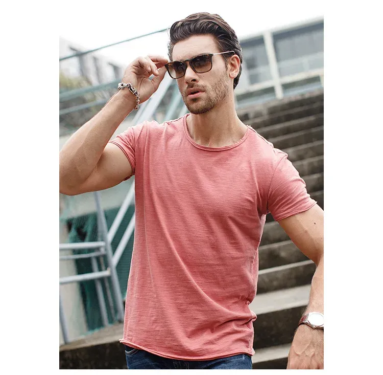 100% Cotton Men's Casual T-Shirt - Soft, Breathable O-Neck Short Sleeve Fitness Top for Summer Comfort showcase 7